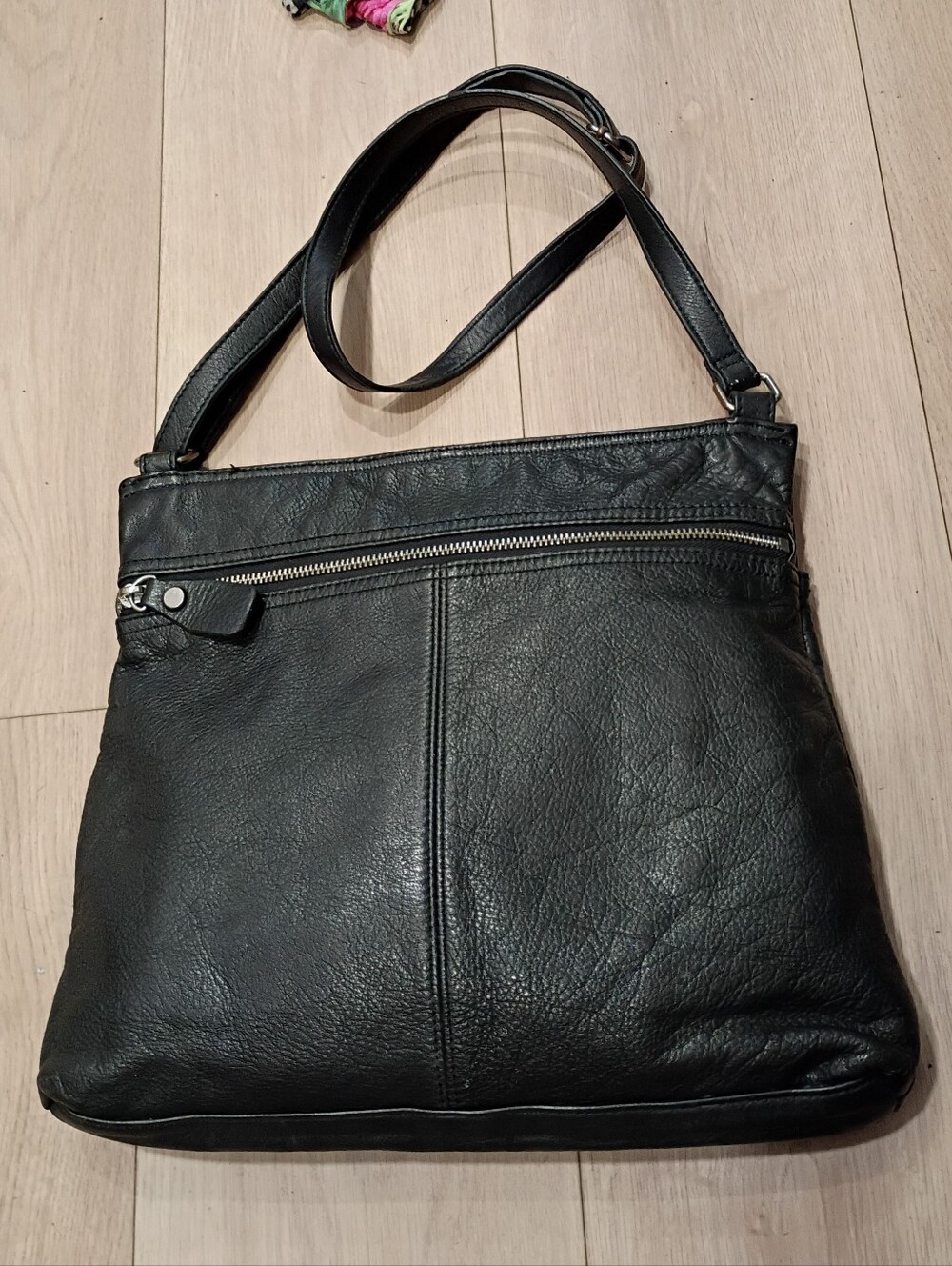 Margot Black Leather Slim Crossbody Bag - Picture 5 of 6